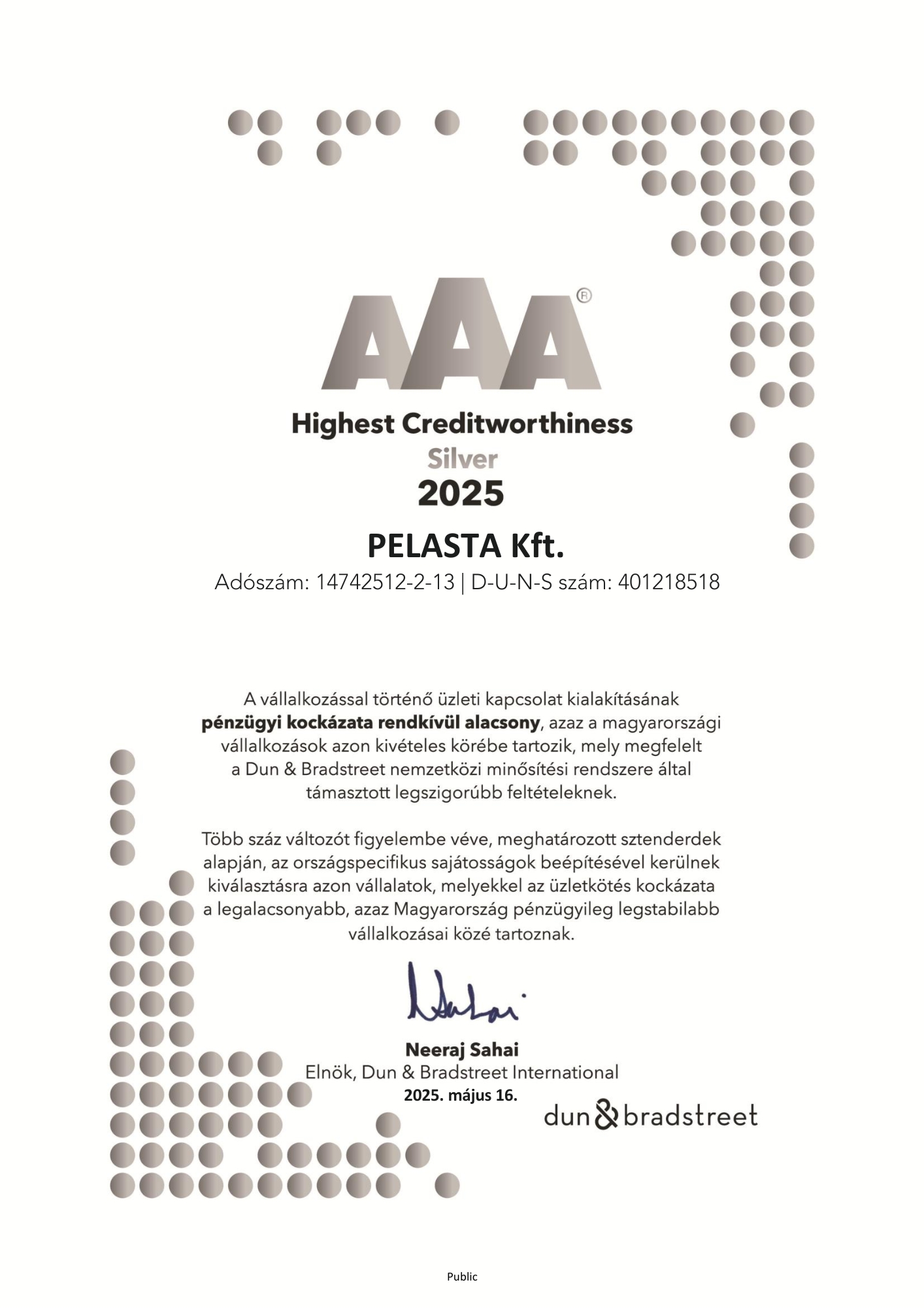 Hava-Trade tanúsítvány magyar nyelven